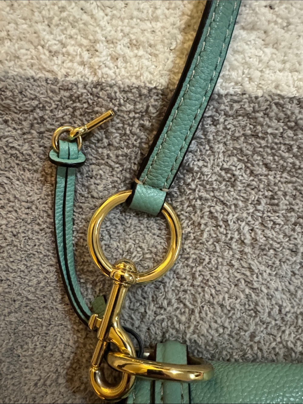 Marc Jacobs Mint Green Pebbled Leather Crossbody with Gold Hardware - Picture 4 of 6